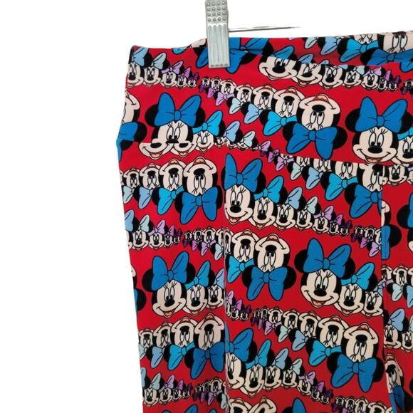 LulaRoe Tall & Curvy Leggings XL Disney Minnie Mouse Red Blue White All Over - Picture 4 of 10